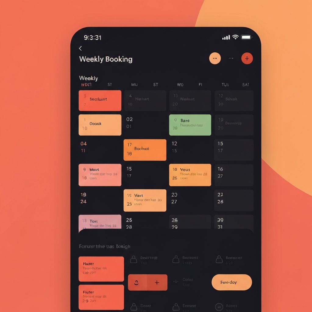 ddiisshh calendar view showing weekly restaurant plans